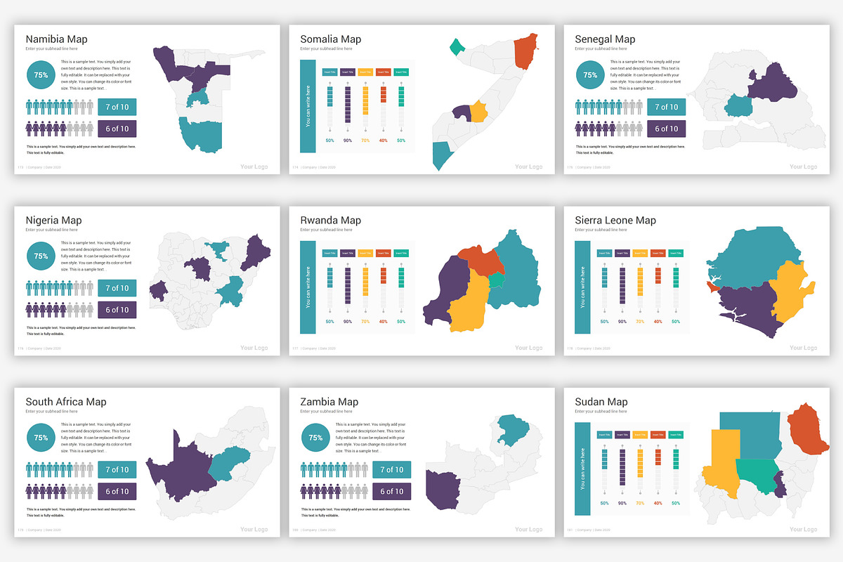 Maps PowerPoint infographics, a Presentation Template by SlideOne (Photo 24 of 31)