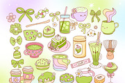 Matcha Girlies Clipart Bundle, a Food Illustration by Huxmay (Thumbnail 3 of 7)