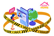 Covid-19 Coronavirus Stop Stay Home, an Education Illustration by TAlex (Thumbnail 11 of 16)