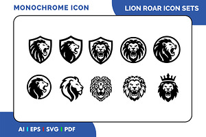 Lion Roar Icon Vector Set, a Solid Icon by Fontmine Studio
