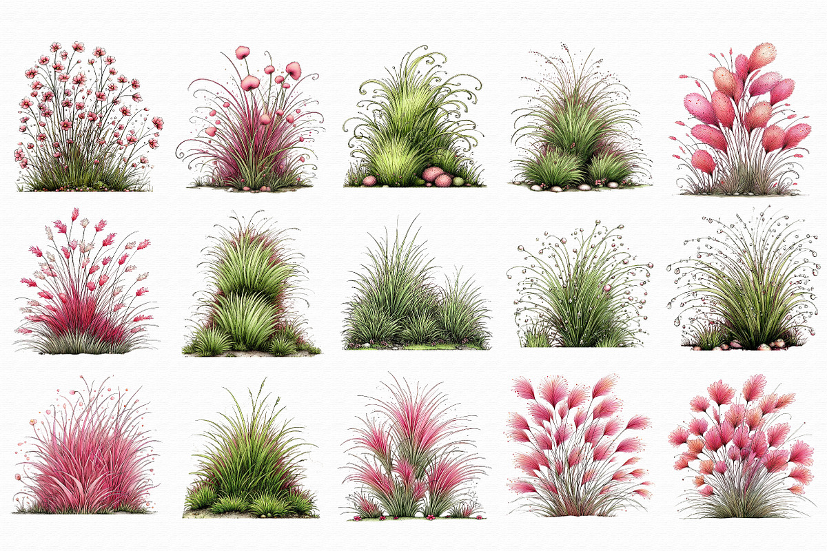 Watercolor Spring Grass Clipart, an Illustration by Libby Wishes (Photo 2 of 7)