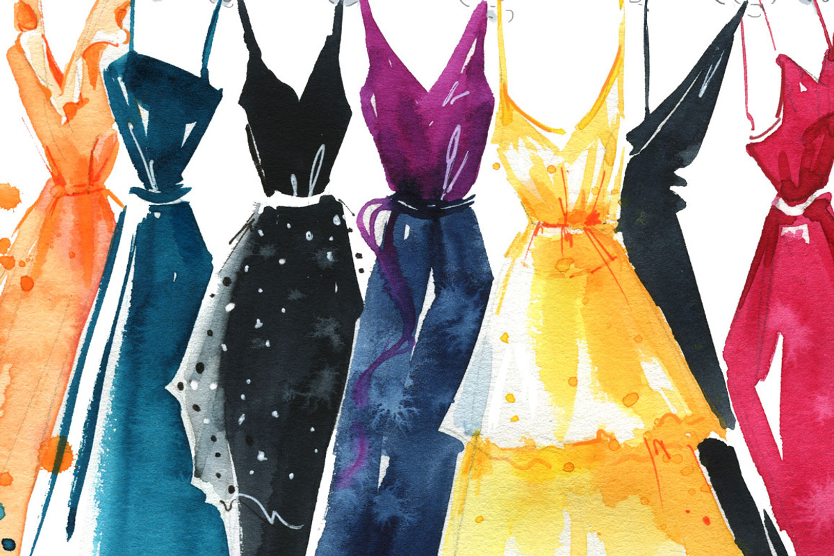 Dresses watercolor illustration, a Graphic by Kamenuka (Photo 2 of 3)