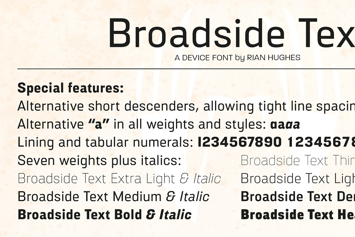 Broadside Text, a Sans Serif Font by Device (Photo 2 of 6)