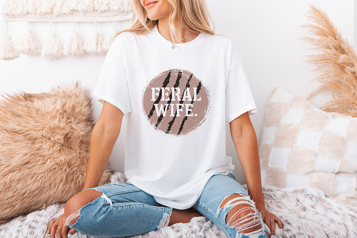 Feral Wife Typography Design PNG, an Illustration by SharpMarketplace (Photo 3 of 9)