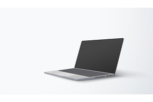 openned laptop in perspective view, a Technology Illustration by IfH