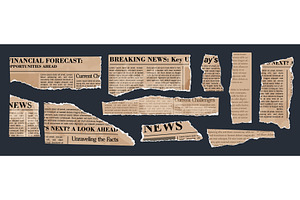Torn newspaper. Old newspapers, an Illustration by Frogella