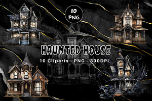 10 Haunted House Cliparts, an Object Illustration by Nuchylee Photo