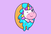 Unicorn With Food Cartoon Vector, a Food Illustration by Artstorystudio (Thumbnail 6 of 6)
