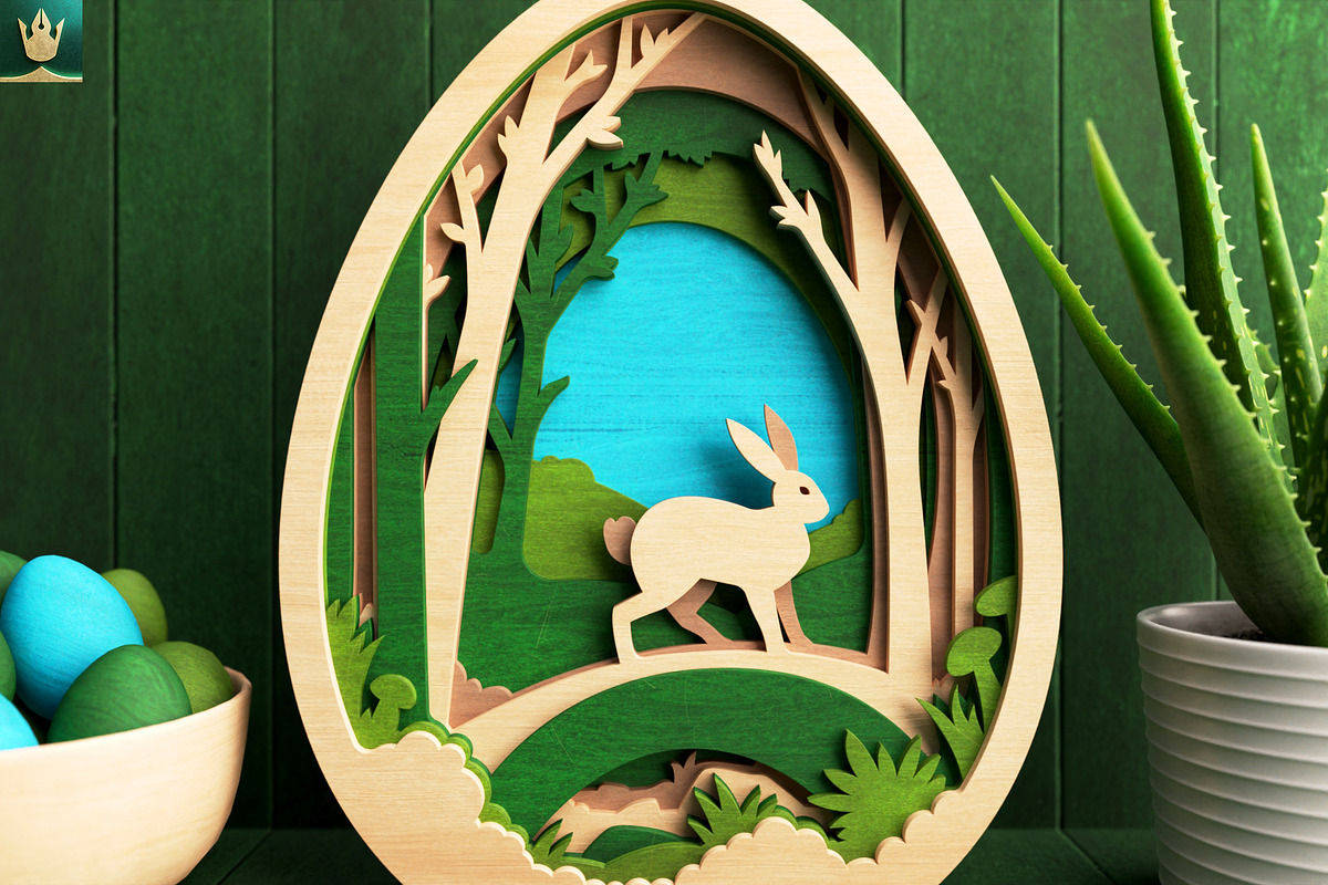 Bunny in the Forest 3D Layered SVG, an Animal Illustration by pixaroma (Photo 7 of 8)