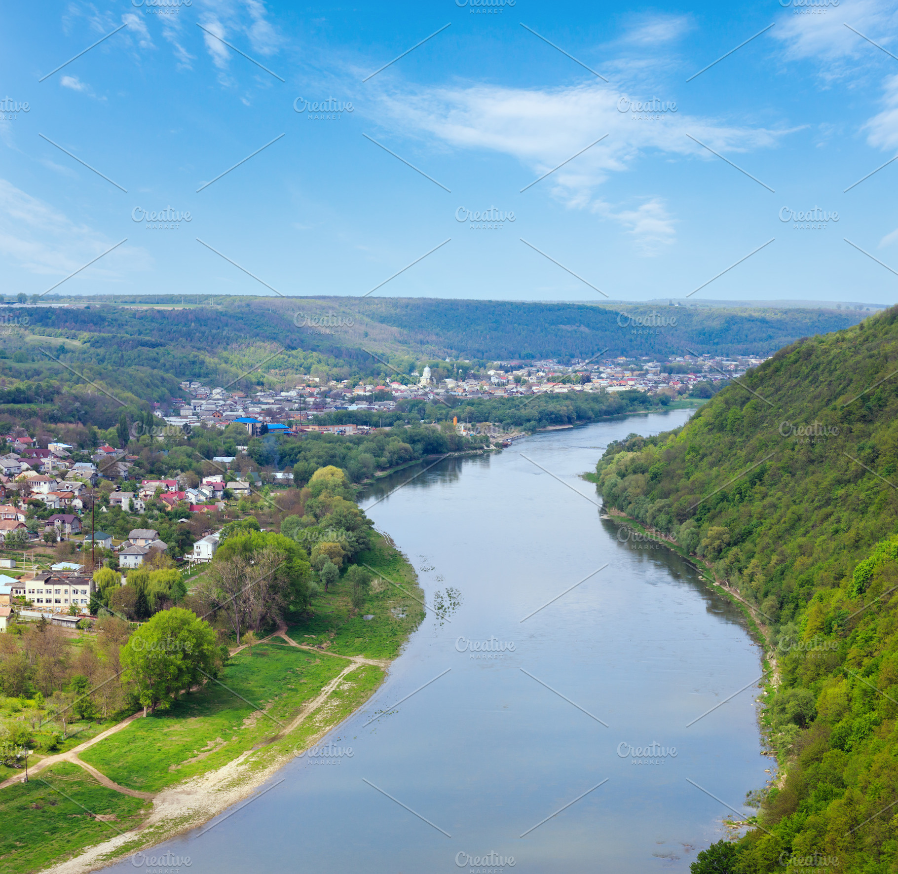 Dnister river and Zalischyky, a Nature Photo by YuriyB
