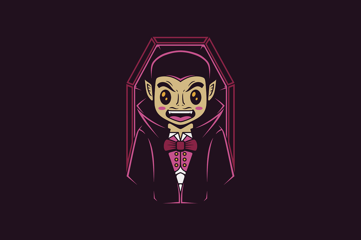 Cute Vampire Logo Template, a Branding & Logo Template by vectorwithin (Photo 3 of 3)