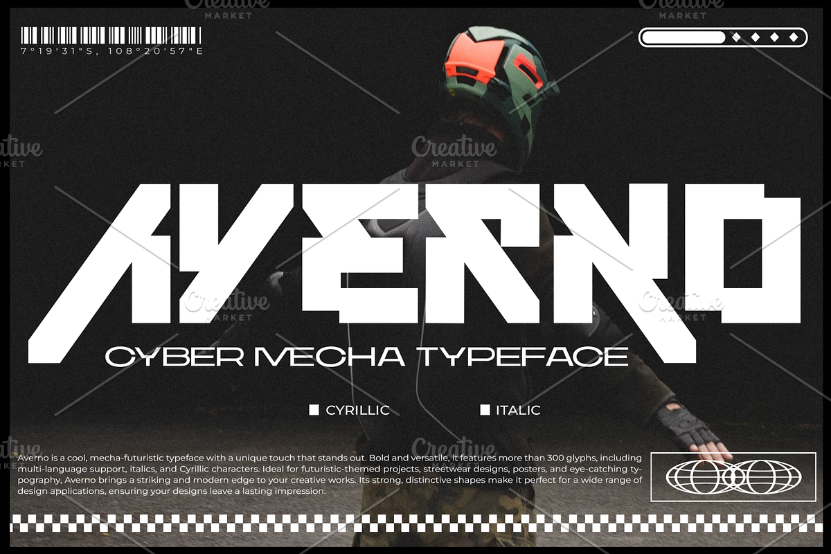 Averno - Cyber Mecha Typeface, a Symbol Font by Mofr 24 (Photo 1 of 10)