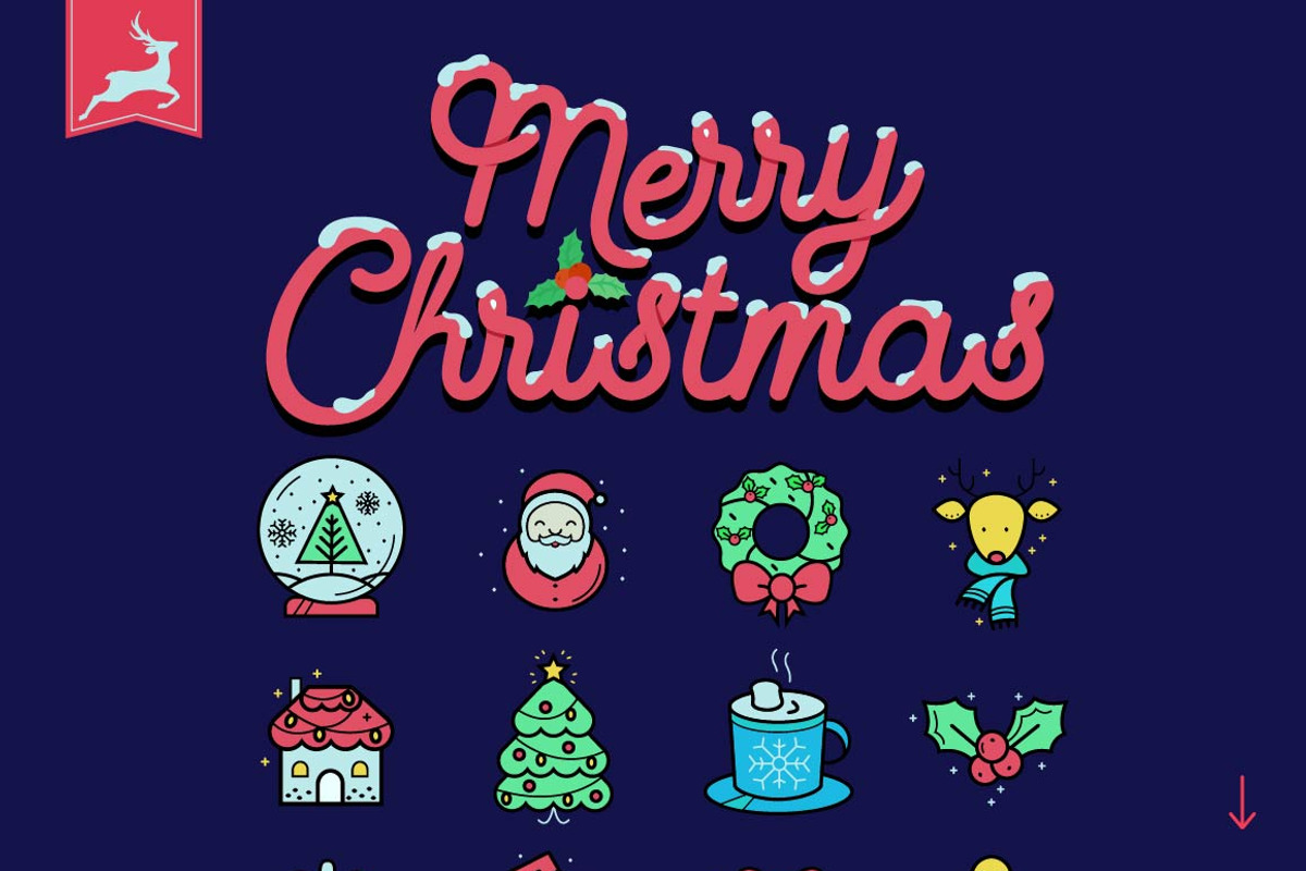 Christmas Icons in 3 different style, an Outline Icon by VectorBakery (Photo 6 of 6)