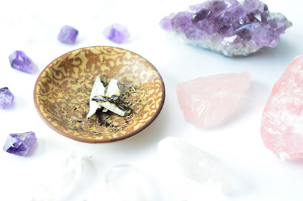 Sage and crystals stock photo containing crystal and crystals, a Nature Photo by Coral Antler