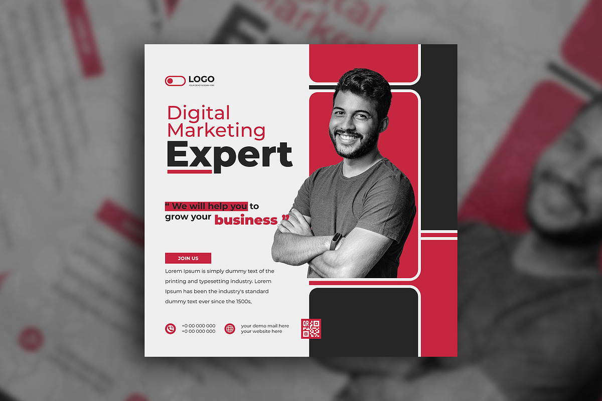 Marketing agency social media post, a Social Media Template by Tanmoy Topu (Photo 7 of 11)