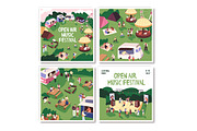 Open-air fest posters + banners set, a Background Graphic by PaperTrident (Thumbnail 4 of 9)