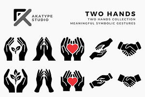 Two Hands Collection, a Solid Icon by Akatype Studio
