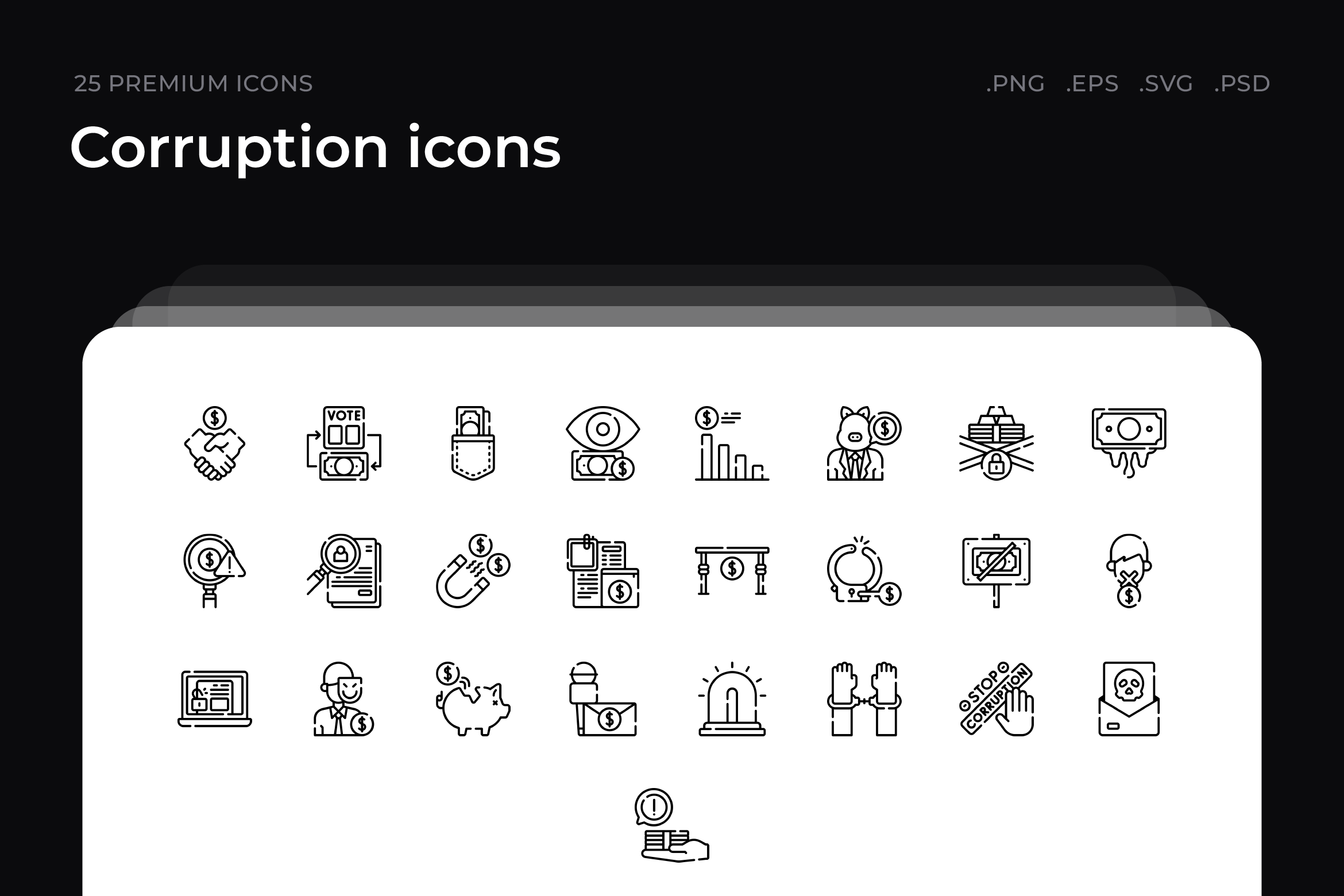 Corruption icons, an Outline Icon by Wencory