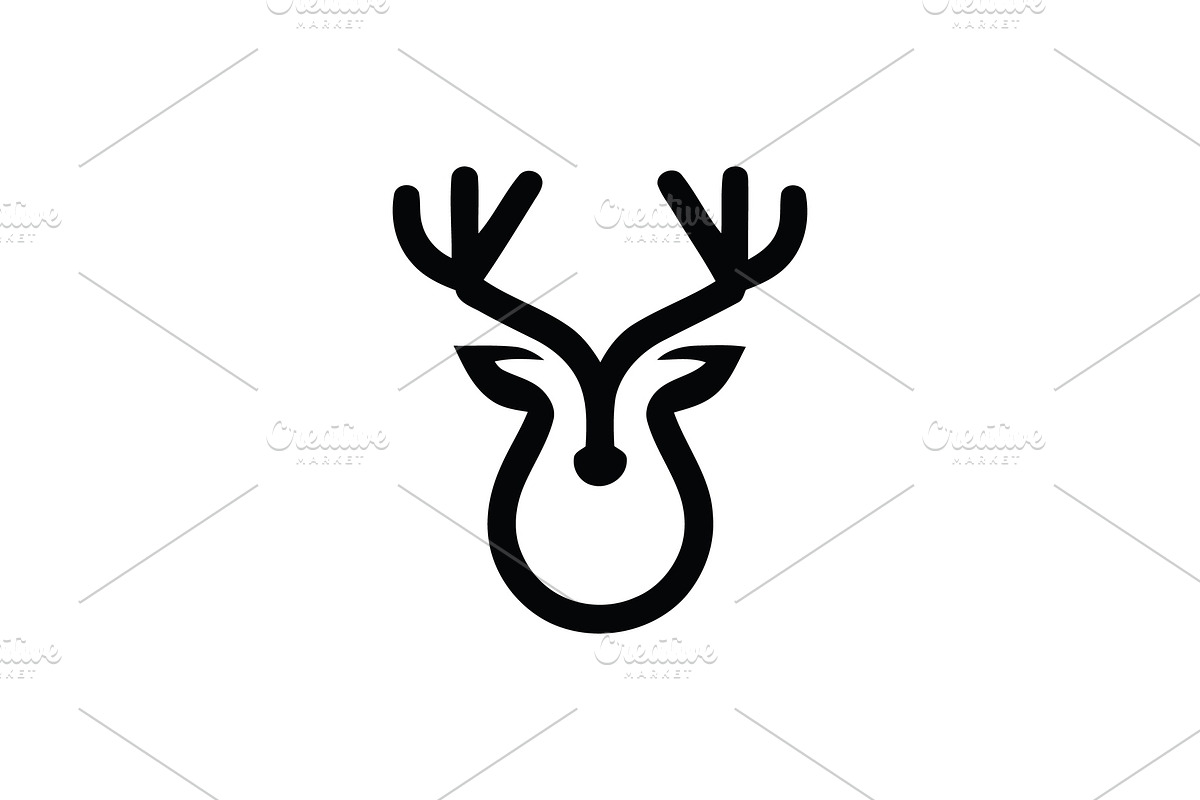 Continuous Line Deer Head, a Branding & Logo Template by Vectorium Studio (Photo 1 of 2)