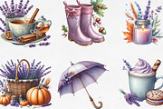 Lavender Fall Sublimation Clipart, an Illustration by Designking (Thumbnail 3 of 4)