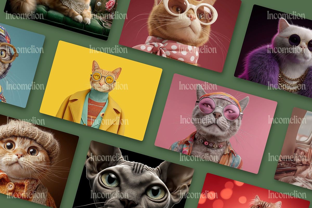 50 Sophisticated Cats Stock Photos, an Animal Illustration by Incomelion (Photo 8 of 13)