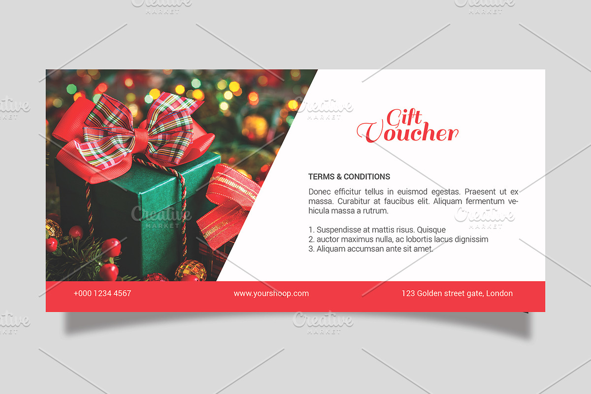 New Year Gift Voucher template-V06, a Stationery Template by Template Shop (Photo 3 of 4)