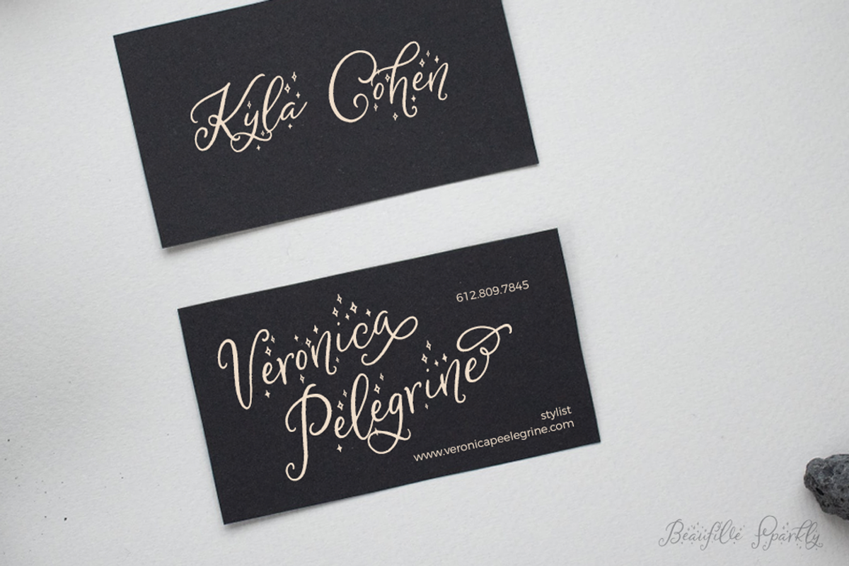 Beaufille Sparkly, a Script Font by KLUGE+CO (Photo 2 of 10)
