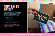 Pastel Neon Thank You Card, a Card Template by SunshineStudioBoutique (Thumbnail 3 of 10)