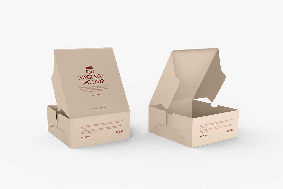 Paper Box Packaging PSD Mockup, a Packaging Mockup by Ram Studio LLC (Photo 5 of 8)