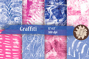 Bright Graffiti Painted Papers, a Pattern Graphic by Liz Plummer (Thumbnail 1 of 5)