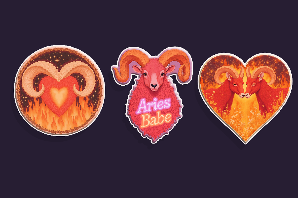 Aries Zodiac Sticker Bundle 80+, an Object Graphic by Jakayla Digital Co (Photo 12 of 15)