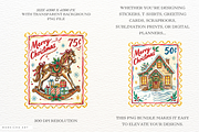 Christmas Postage Stamps PNG, a Seasonal Illustration by Markicha Art (Thumbnail 2 of 6)
