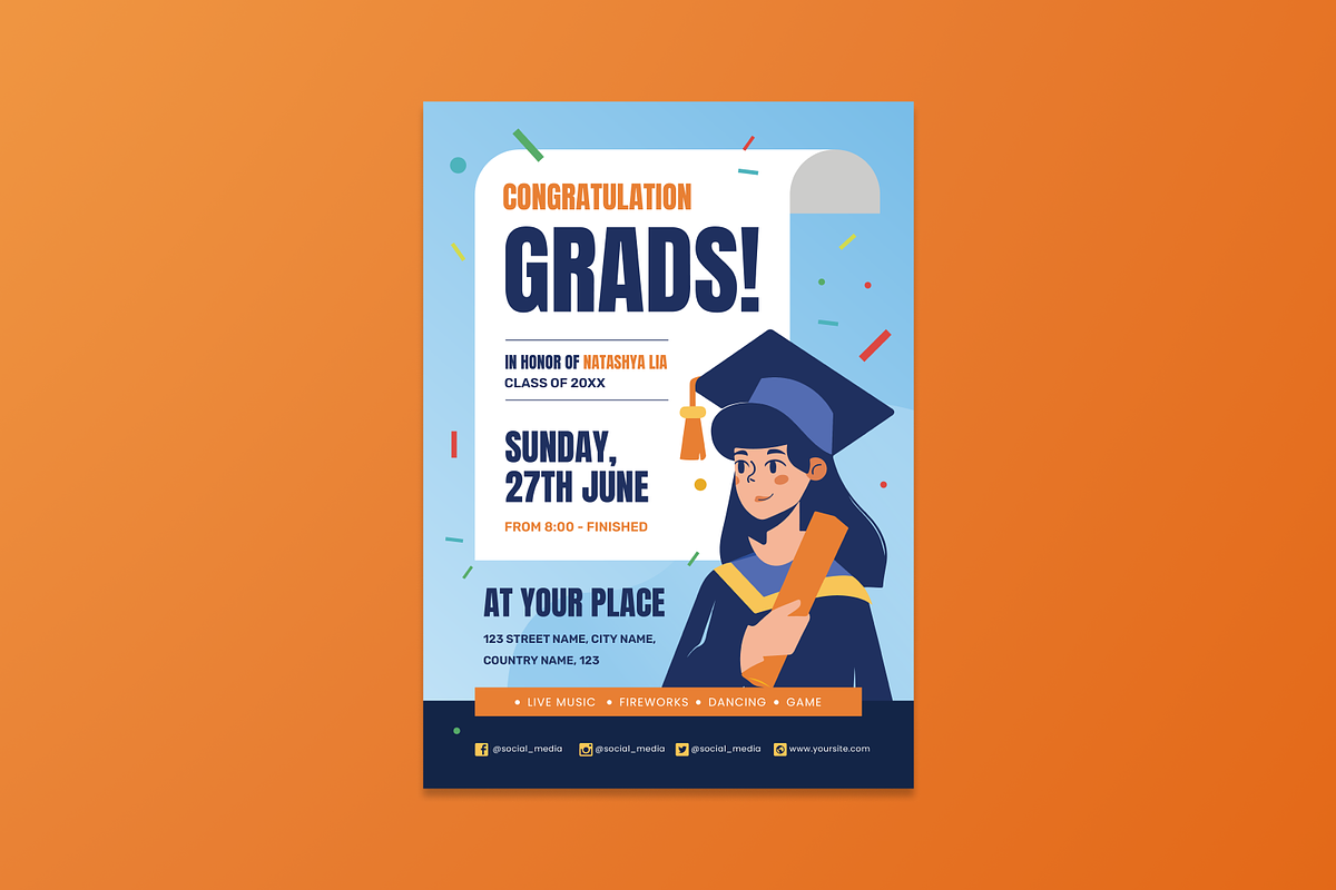 Graduation Party Invitation, a Flyer Template by MMPixelCraft (Photo 4 of 5)