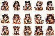 Girl Clipart, Leopard Bow Clip Art,, an Illustration by Rose Art (Thumbnail 2 of 4)