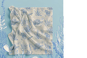 Blue Toile Ocean Set, a Texture Illustration by AlenaVlasko stock Market (Thumbnail 7 of 7)