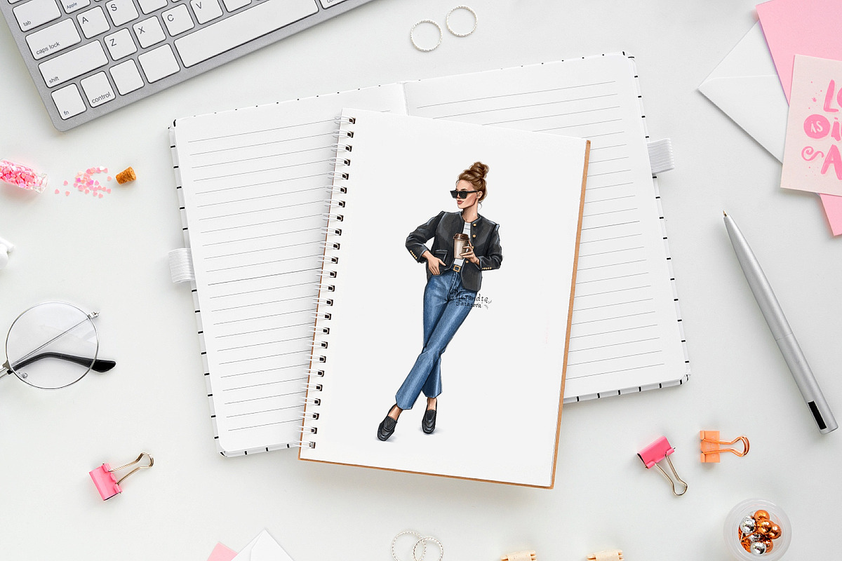 Fashion Girl Coffee Cup, a Person Illustration by BigArtLab (Photo 3 of 4)