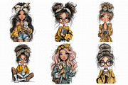 Watercolor Quirky Girl Clipart Bundl, an Illustration by Libby Wishes (Thumbnail 5 of 6)