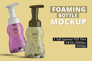 Foaming Cosmetic Bottle Mockup