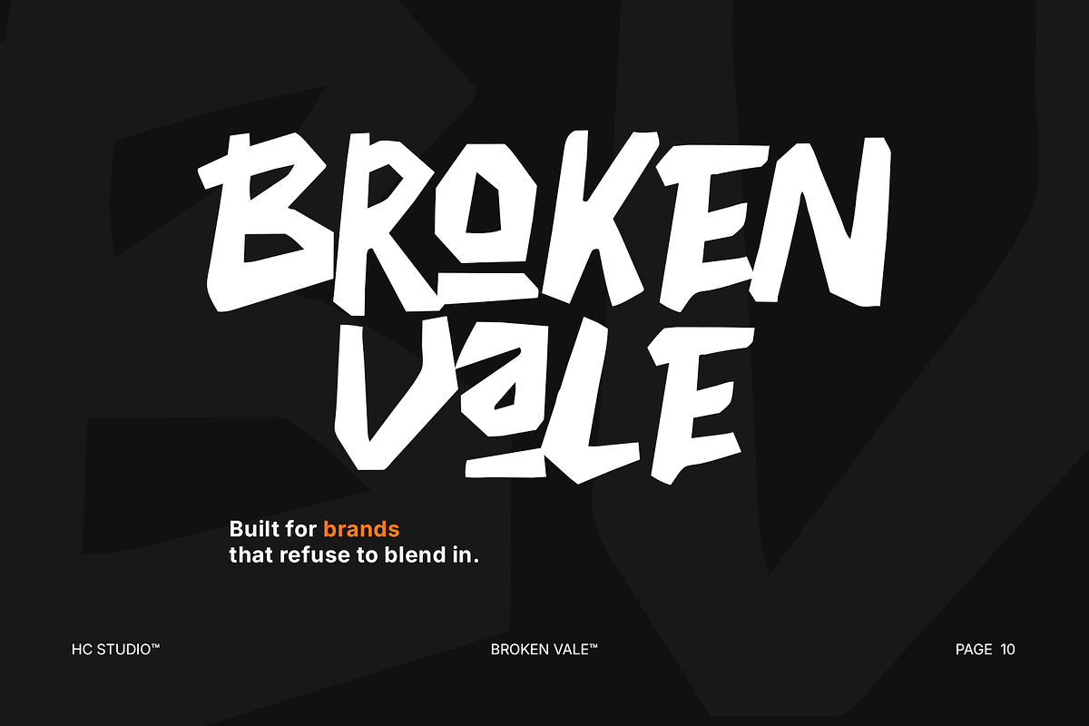 Broken Vale - Display Typeface, a Handwritten Font by Hasbi Creative (Photo 11 of 11)