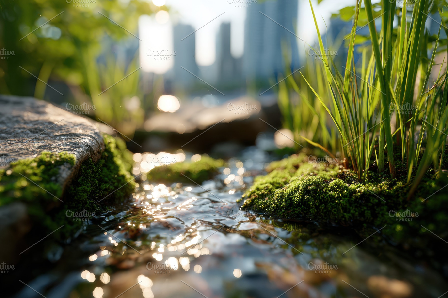 Stepping stones over a tranquil stream, a Nature Photo by AlyaAnd