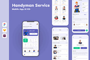 Handyman Service Mobile App UI Kit, an UI Kit Template by uicube (Thumbnail 2 of 3)