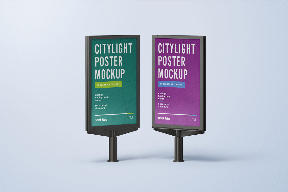 Citylight Poster Mockup Set, a Print Template by mockupatelier (Photo 9 of 12)