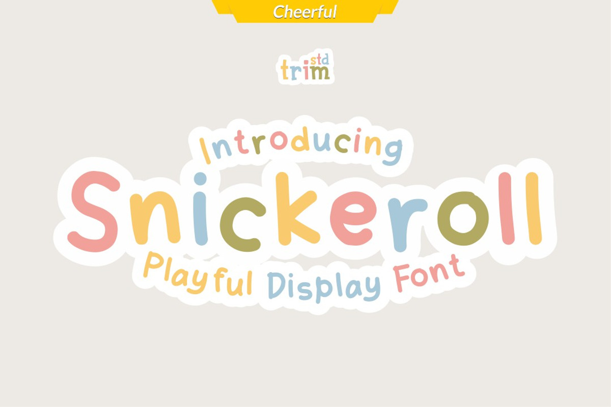 Snickeroll - Playful Sticker Font, a Handwritten Font by TrimStudio (Photo 1 of 8)