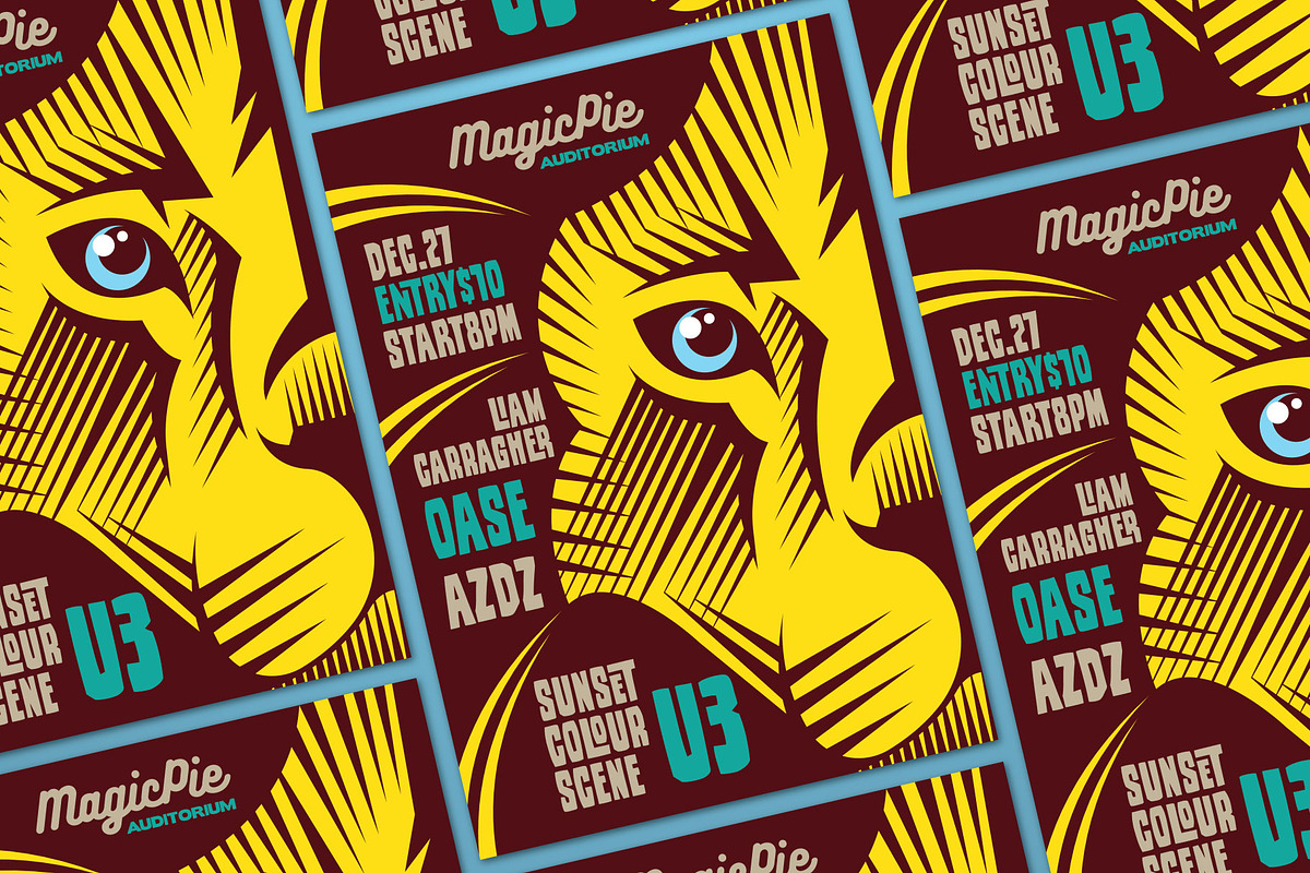 Lion Indie Rock Flyer, a Flyer Template by ashenterprise (Photo 3 of 3)