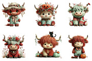 Spooky Highland Cow Bundle, a Seasonal Illustration by CreationArt (Thumbnail 3 of 5)