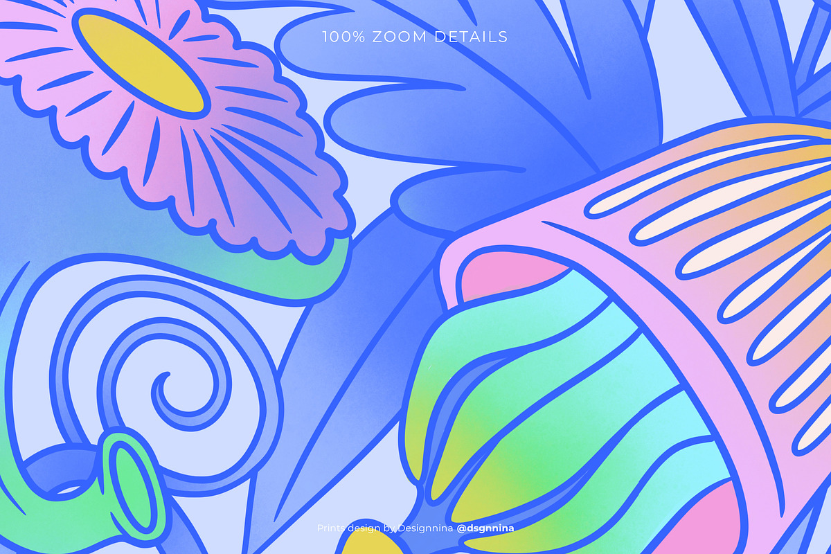 Cosmic Flora seamless pattern, a Pattern Graphic by Designnina Shop (Photo 3 of 11)