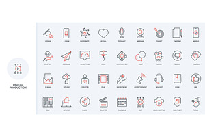 Digital content production icons, an Object Illustration by Lemberg Vector