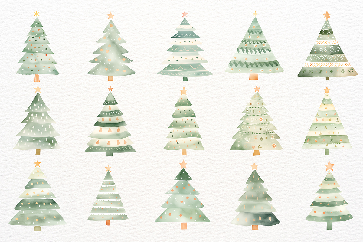 Watercolor Christmas Tree Winter PNG, a Seasonal Illustration by SugarCloudStudioArt (Photo 3 of 4)