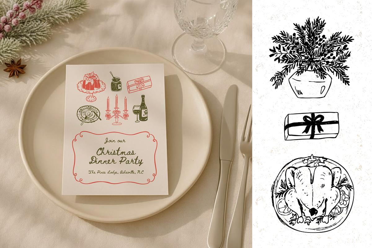 Whimsical Retro Table Clipart, a Decorative Illustration by Heartwarming Art (Photo 2 of 8)