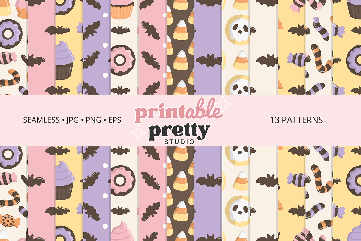 Halloween Sweets Clipart Pattern Set, a Seasonal Illustration by Printable Pretty Studio (Photo 6 of 11)